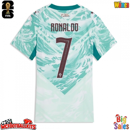 Portugal Cristiano Ronaldo #7 Replica Away Stadium Shirt for Women World Cup 2026 Short Sleeve